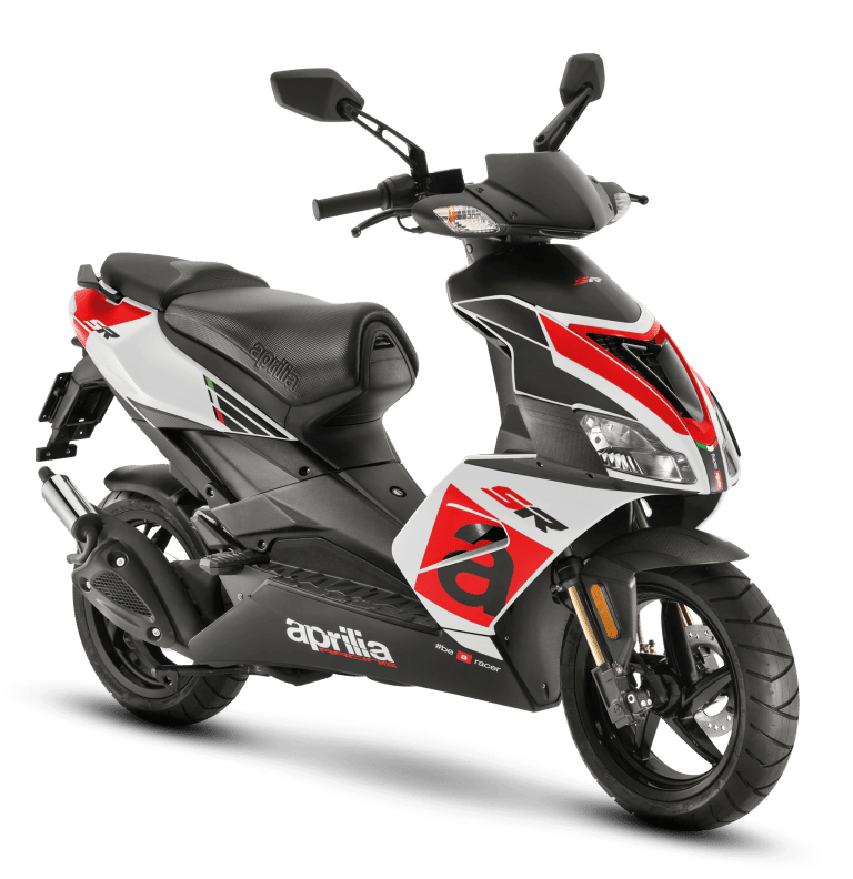 Scuter Aprilia roșu și negru — închiriere scutere în București